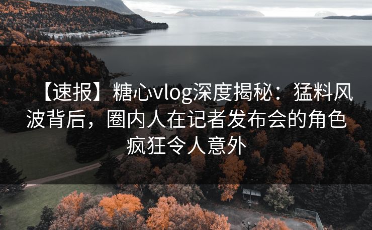 【速报】糖心vlog深度揭秘:猛料风波背后,圈内人在记者发布会的角色疯狂令人意外 【速报】糖心vlog深度揭秘:猛料风波背后,圈内人在记者发布会的角色疯狂令人意外
