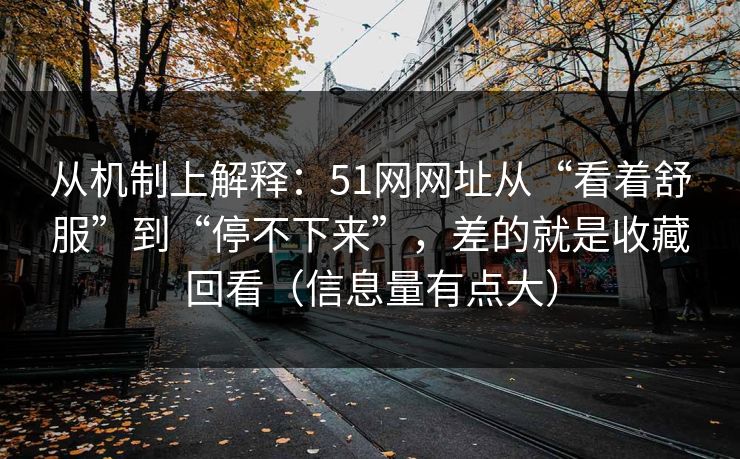 从机制上解释：51网网址从“看着舒服”到“停不下来”，差的就是收藏回看（信息量有点大）